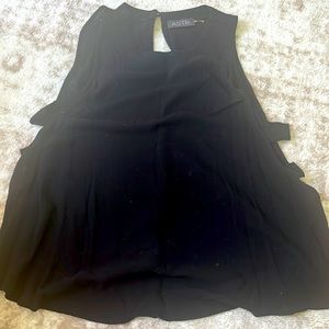 Black tank top with cut open sides
